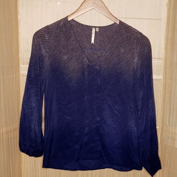 Petticoat Alley Womens Silk Ombre Striped Blouse XS - Picture 1 of 7